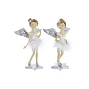 Julgranskula DKD Home Decor Harts ngel (11 x 9 x 17 cm) (2 anta
