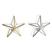 Jul-ljusstake DKD Home Decor Gyllene Silvrig Stjrna 16 x 8 x 16