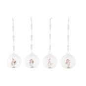 Julgranskula DKD Home Decor Glas Harts (7 x 6 x 8 cm) (4 antal)
