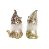 Julgranskula DKD Home Decor Harts Katt (9 x 6 x 15 cm) (2 antal)