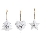 Juldekorationer DKD Home Decor Metall (12 x 12 x 3 cm) (3 antal)