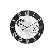 Vggklocka DKD Home Decor Vit Svart Jrn Tr MDF Drev 60 x 4 x 6