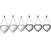 Spegelspel DKD Home Decor Speglar Hjrta Svart PP 2 antal (27 x