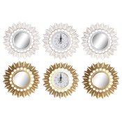 Vggklocka DKD Home Decor Speglar PP (25 x 2,5 x 25 cm) (2 antal