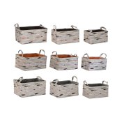 Korg - set DKD Home Decor Brun Gr Orange 40 x 30 x 20 cm (3 ant