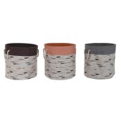 Tvttkorg DKD Home Decor Gr Orange 45 x 45 x 45 cm (3 antal)
