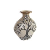 Vas DKD Home Decor Trd Glas Svart Beige Terrakota n (30 x 15 x