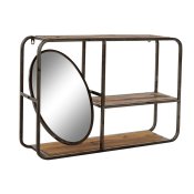 Bokhylla DKD Home Decor Svart Mrkbrun Tr Metall Speglar 73 x 1