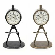 bordsklocka DKD Home Decor Svart Gyllene Loft (2 antal)