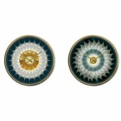 Vggklocka DKD Home Decor Glas Gyllene Turkos Jrn Modern (2 ant