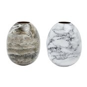 Vas DKD Home Decor Metall Brun Vit Marmor Modern (13 x 13 x 16 c