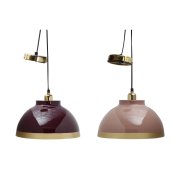 Taklampa DKD Home Decor 33 x 33 x 24 cm Rosa Metall Lila 50 W (2