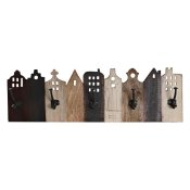 Vggmonterad rockhngare DKD Home Decor Vit Naturell Mrkbrun Tr