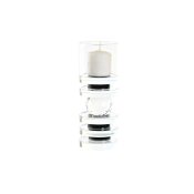 Ljusstakar DKD Home Decor Bl Svart Glas 6 x 6 x 16 cm