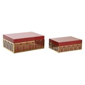 Smyckeskrin DKD Home Decor Metall Glas Rd Gyllene Tr MDF 25 x