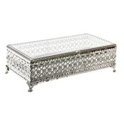 Smyckeskrin DKD Home Decor Glas Silvrig Metall (25,5 x 12,5 x 7,