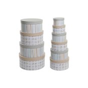 Set med stapelbara frvaringsldor DKD Home Decor Multicolour Pa