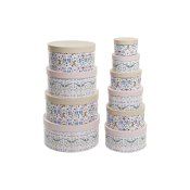 Set med stapelbara frvaringsldor DKD Home Decor djur Rund Vir