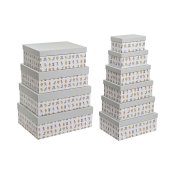 Set med stapelbara frvaringsldor DKD Home Decor Gr Husdjur Pa