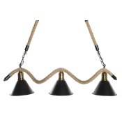Taklampa DKD Home Decor Naturell Svart Metall Snre 50 W (85 x 1