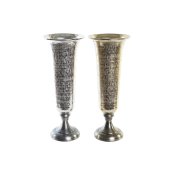 Vas DKD Home Decor 20 x 20 x 51 cm Silvrig Gyllene Aluminium Mod