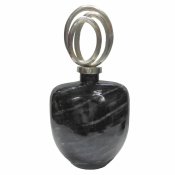 Vas DKD Home Decor Glas Silvrig Svart Aluminium Modern (23 x 13