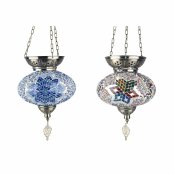 Taklampa DKD Home Decor 25 x 25 x 49 cm Glas Metall Multicolour