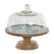 Snacksbricka DKD Home Decor Glas Naturell Grn Mangotr Tropiskt