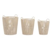 Korg - set DKD Home Decor Beige Metall 42 x 42 x 51 cm 3 Delar
