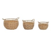 Korg - set DKD Home Decor Naturell Metall Polyetylen 38 x 38 x 3