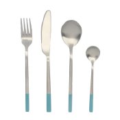 Bestick DKD Home Decor Bl Silvrig Rostfritt stl 16 Delar