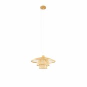 Taklampa DKD Home Decor Naturell Bambu 50 W 40 x 40 x 17 cm