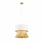 Taklampa DKD Home Decor Polyester Bambu (40 x 40 x 39 cm)