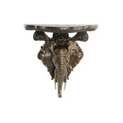 Hyllor DKD Home Decor Elefant Gyllene Harts (36,5 x 16,5 x 36 cm