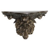 Hyllor DKD Home Decor Gyllene Lejonet Harts (36,5 x 16,5 x 21 cm