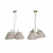 Taklampa DKD Home Decor 50 x 46 x 30 cm Gyllene Metall Vit 50 W
