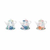 Spel: Tekanna DKD Home Decor Glas Porslin Bl Grn (3 antal)