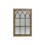 Vggspegel DKD Home Decor Brun Svart Naturell Fnster 60 x 3 x 9
