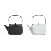 Tekanna DKD Home Decor Svart Rostfritt stl Vit 1,2 L (2 antal)