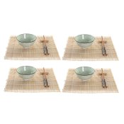 Sushiset DKD Home Decor 14,5 x 14,5 x 35 cm Stengods Orientalisk