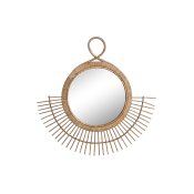 Vggspegel DKD Home Decor Brun Naturell Urban 68 x 2 x 68 cm