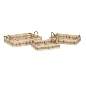 Uppsttning med Brickor DKD Home Decor Ljusbrun Bambu 54 x 43 x