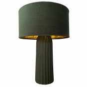 Bordslampa DKD Home Decor Sammet Aluminium Grn (26 x 26 x 37 cm