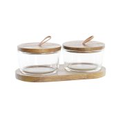 Uppsttning med 2 Burkar DKD Home Decor 20,5 x 10,5 x 7 cm Glas