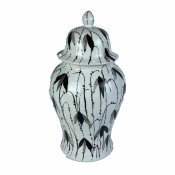 Keramikskl DKD Home Decor Porslin Svart Vit Orientalisk Lv av