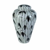Keramikskl DKD Home Decor Porslin Svart Vit Orientalisk Lv av