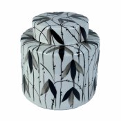 Keramikskl DKD Home Decor Porslin Svart Vit 17 x 17 x 16 cm Ori