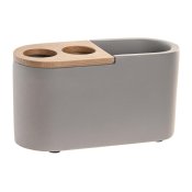 Glas DKD Home Decor Gr Naturell Bambu Cement 11 X 4,5 X 6 CM