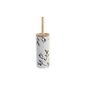 Toalettborste DKD Home Decor 10 x 10 x 38,5 cm Svart Metall Vit