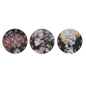 Vggklocka DKD Home Decor Svart Multicolour Virgok Modern Tr M